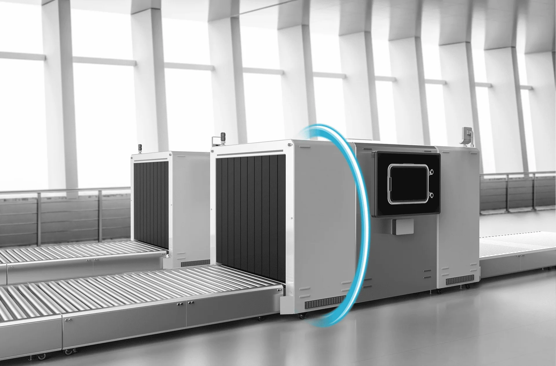 Scanner à bagages avec roulement