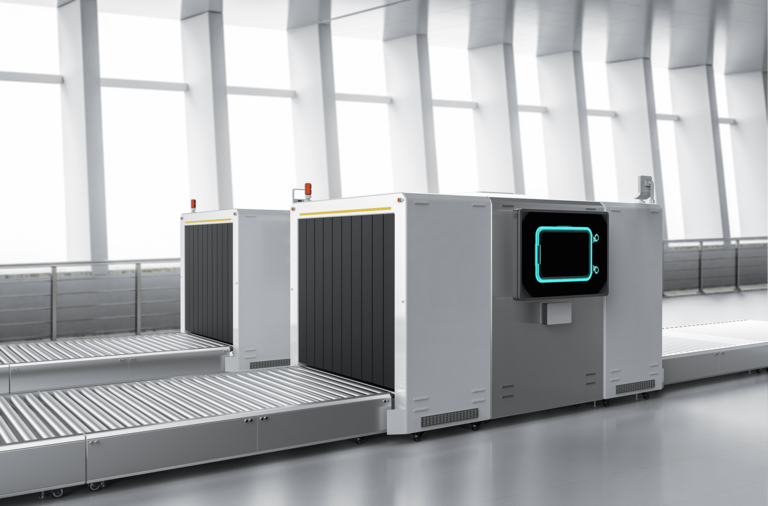 Couronne d'orientation Franke type LVB dans un scanner à bagages